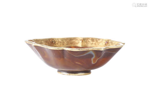 An Agate Silver-Bound Mouth Bowl