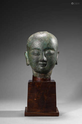 A Chinese Bronze Buddhist Figure Head