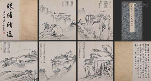 A Chinese Landscape Painting Paper Album, Dong Qichang Mark