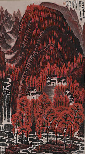 A Chinese Landscape Painting, Ink And Color On Paper, Li Ker...