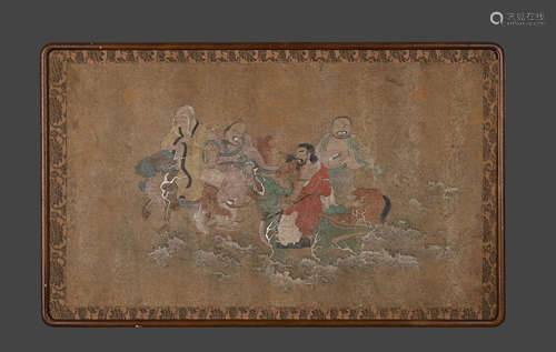 A Chinese Arhat Painting, Ink And Color On Silk, Dai Jin Mar...