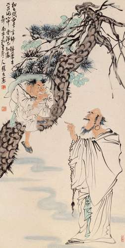 张友宪 太白诗意图 设色纸本立轴