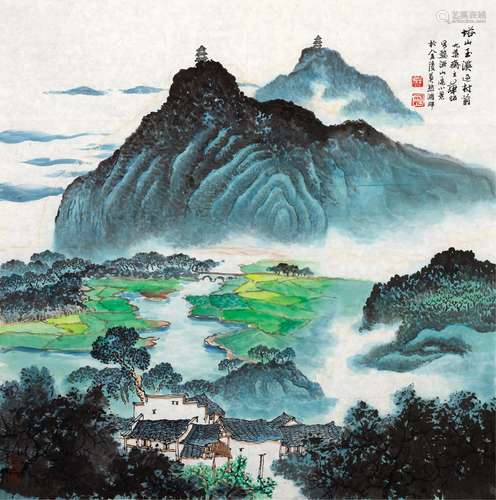 华拓 婺源写生图 设色纸本