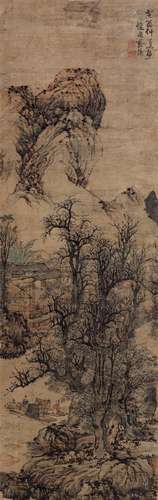 蓝瑛 山水 水墨纸本立轴