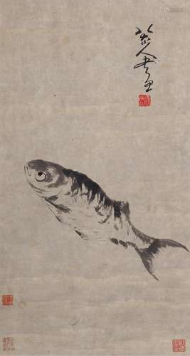 八大山人 鱼 水墨纸本立轴