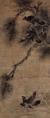 周之冕 花鸟 水墨纸本立轴