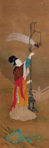 佚名 仕女 设色绢本立轴