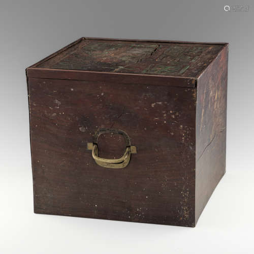 十九世紀   裝香爐硬木盒A Chinese wooden box censer19th centu...