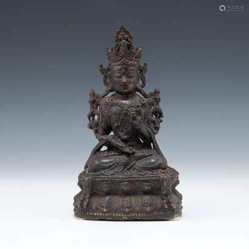 明代   銅觀音座像A Chinese bronze figure of GuanyinMing dyna...
