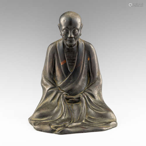 十七/十八世紀   銅高僧坐像A Chinese bronze figure of a monk1...