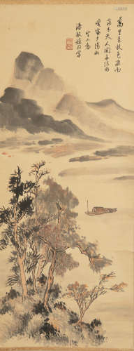 陳定山   山水立軸A Chinese landscape paintingsigned Chen Din...