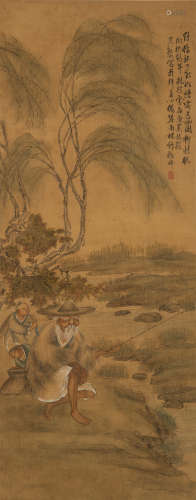 林琴南款 垂釣圖立軸A Chinese painting of fishermansigned Lin...