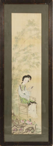 仕女鏡框A Chinese painting of court lady