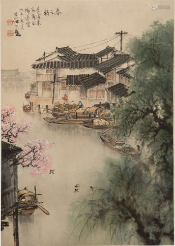 黃幻吾   春之朝鏡框A Chinese painting of spring morningsigne...
