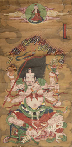 明代 水陸畫A Chinese painting of Taoist godsMing dynasty