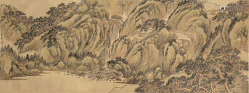 蔣筠   山水手卷A Chinese landscape painting handscrollsigned...