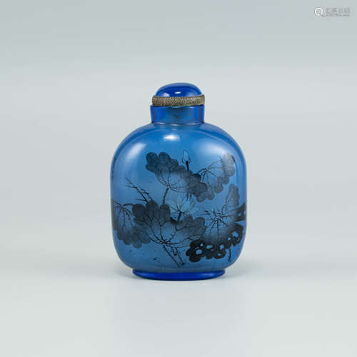 十九世紀   內畫山水鼻煙壺A Chinese inside-painted glass snuf...