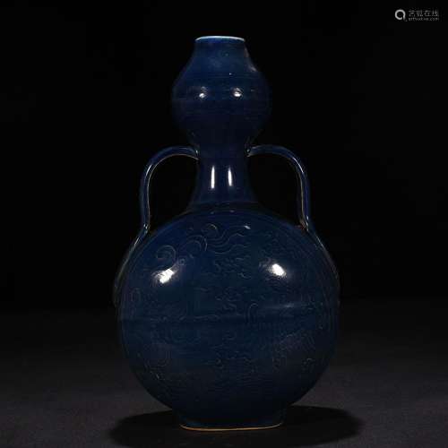 The blue glaze grain jin take gourd flat bottles of 29 * 16 ...