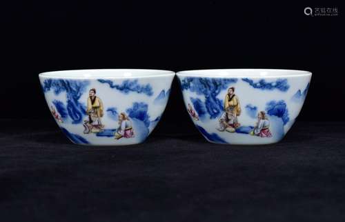 Blue and white add green-splashed bowls 5 * 10 characters