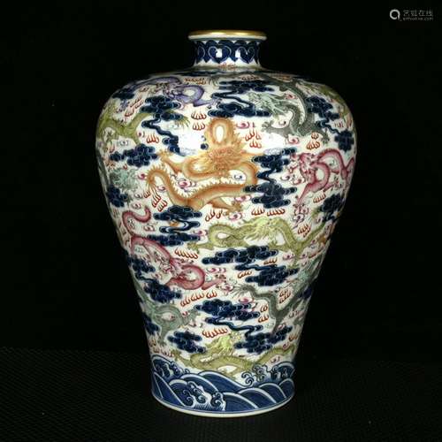 Colored enamel paint YunLongWen mei bottles37 cm high 26 cen...