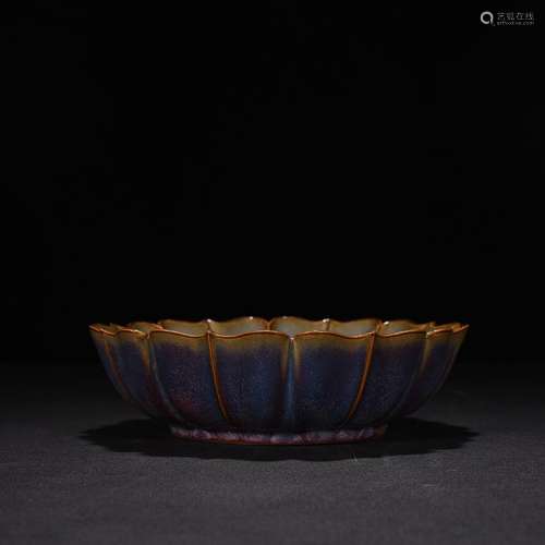 Pa outside red rose violet blue glaze kwai mouth bowl in 7 1...