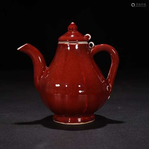 The red glaze pear-shaped pot 15 600 * 14 cm