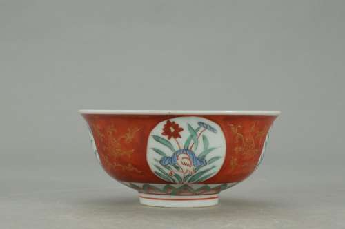 , "wanli" colorful flower green-splashed bowlsSize...