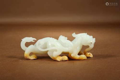 Hetian jade black dragon godchild furnishing articlesLong 15...