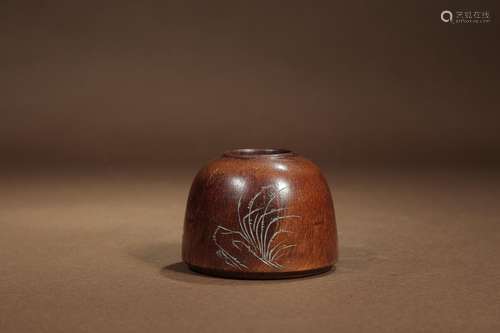 Water jar, bamboo decorative patternBottom diameter 8 cm dia...