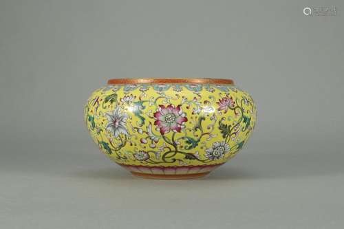 , "" yellow powder enamel branch flowers grain wat...