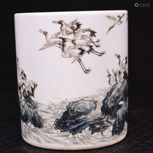 Early Lu Yunshan draw pastel best figure pen container crane...