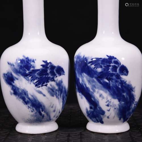 Porcelain industry custom step king of blue and white birds ...