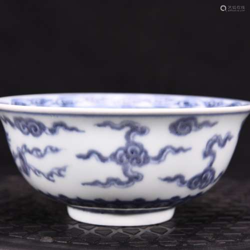 Big blue YunFeng green-splashed bowls 7.3 16.2 cm high