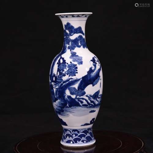 Blue and white coats motifs net bottle high 25.9 10.6 cm
