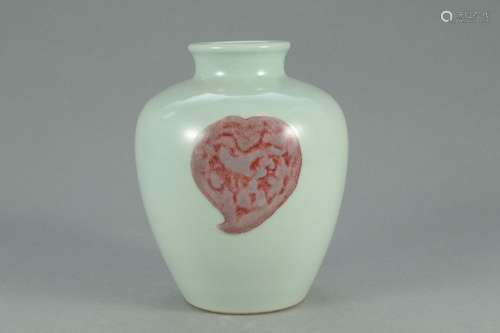 , powder green glaze youligong hearts canisterSize: high abd...