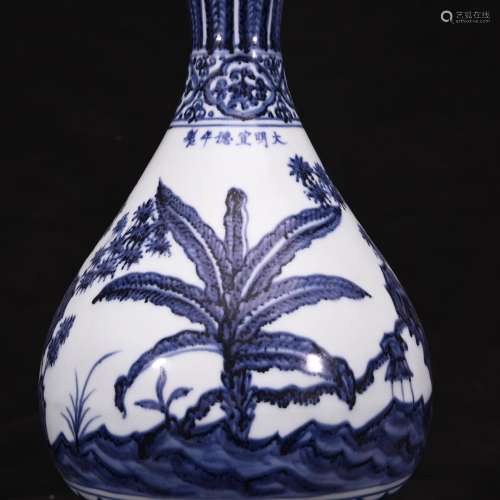 Big blue and white bamboo stone in grain okho spring bottle ...