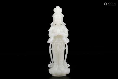 Hetian jade guanyin stands resembleSize: 7 * 5 * 22 cm weigh...