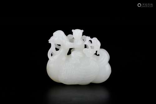 , hotan white swan in delight the ladSize: 7 * 3 * 6 cm weig...