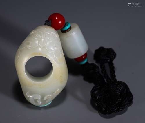 And hetian jade face hangSize and length of 3.8 2.5 5.7 cm w...