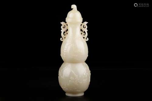 Hetian jade many children blessed bottle gourdSize: 25 abdom...