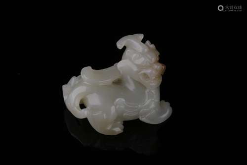 , hotan white jade the mythical wild animal6 cm high 4 cm wi...