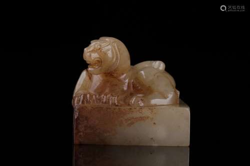 Hetian jade, benevolent sealHigh 4.1 CM diameter 4.4 CM95.3 ...