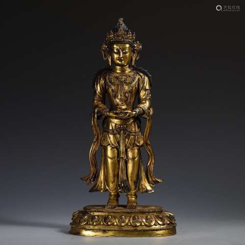 , copper guan YinSize, high 38.7 18.5 thick 13 cm wide weigh...