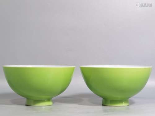 Melon is green glaze in pastel three fruit bowl of a diamete...