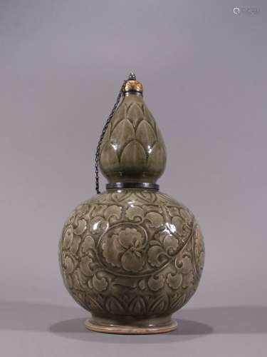 Yao state kiln gourd bottle plated with gold.Specification: ...