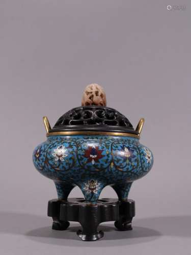 Cloisonne gold ears aroma stove.Specification: high 21 cm ab...