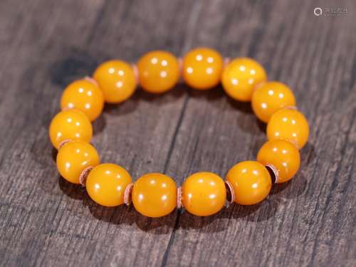 Beeswax barrel bead stringSize: 1.41 * 1.37 cmWeight: 22.0 g...