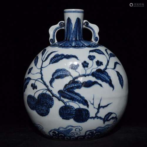 Blue and white flowers and grain ears flat bottlesSize 26 x2...