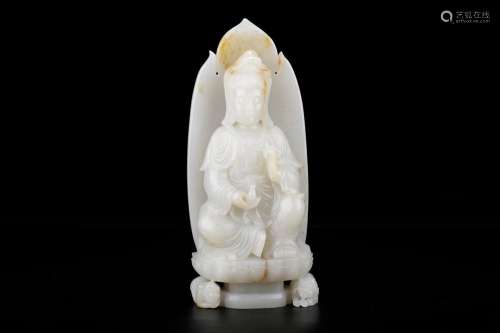 Hetian jade guanyin caveSize: 10 x 5 x 23 cm weight: 1443 gI...