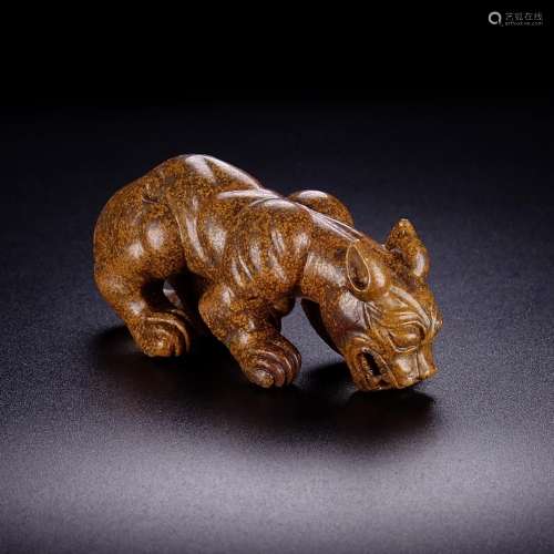 Tiger skin agate the king of beasts, the jade oil moisten, p...